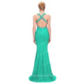 Grace Karin Women's Sexy Backless Vestido formal Long Green Spandex Evening Dress CL6080-5